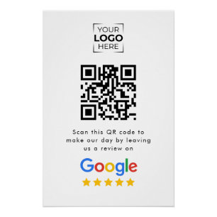 Pôster Código QR de Avaliação do Google Negócios