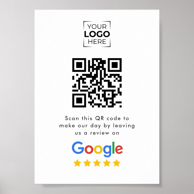 Poster Código QR de Avaliação do Google Negócios  (Frente)