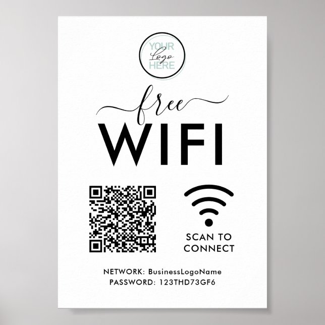 Poster Código QR de Senha de Rede WIFI (Frente)