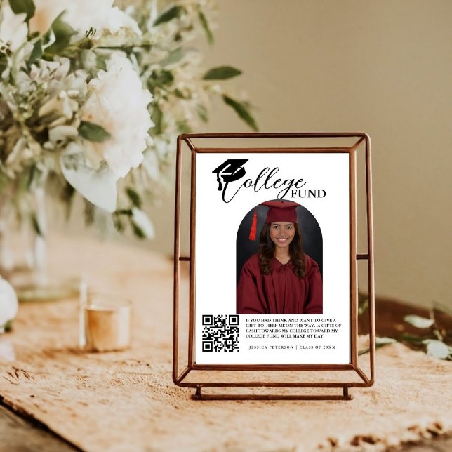 Poster Código QR do Fundo Colleg Segundo grau Modern Grad (Criador carregado)