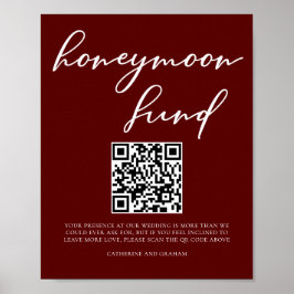 Poster Código QR do Fundo de Honestião de Casamento de Bo