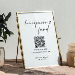 Poster Código QR do Fundo Honeymoon, Sinal de Casamento M<br><div class="desc">Este Sinal de Código QR do Fundo Honeymoon apresenta uma bela elegância minimalista moderna e é perfeito para ser exibido no seu casamento ou evento especial! As cores de texto e de fundo são totalmente editáveis —> clique no botão "Personalizar mais" para editar!</div>