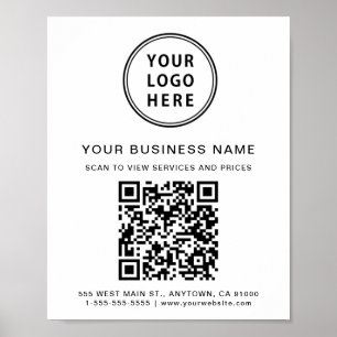 Poster Código QR do logotipo da empresa