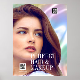 Poster Código QR do logotipo do salão de beleza Girl Hair