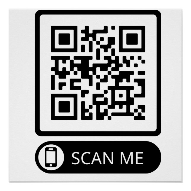 Pôster Código QR do Marketing Scan Me (Frente)
