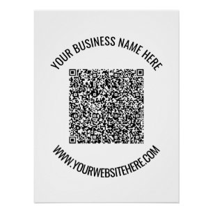 Pôster Código QR e Texto Personalizado Personalizado Pers