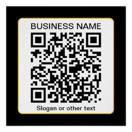 Pôster Código QR editável digitalizável + nome da sua emp