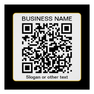 Pôster Código QR editável e escaneável + Nome da sua Empr