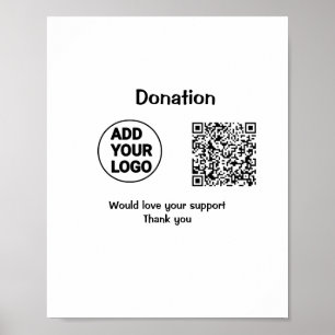 Poster Código QR minimalista simples adicionar logotipo t