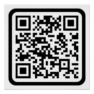 Pôster Código QR moderno editável Preto Branco ou qualq