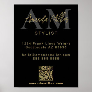 Poster Código QR Monograma minimalista moderno Baixar pre