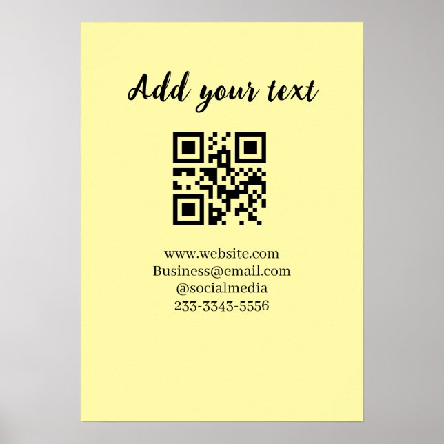Poster código QR personalizado simples adicione o texto d (Frente)