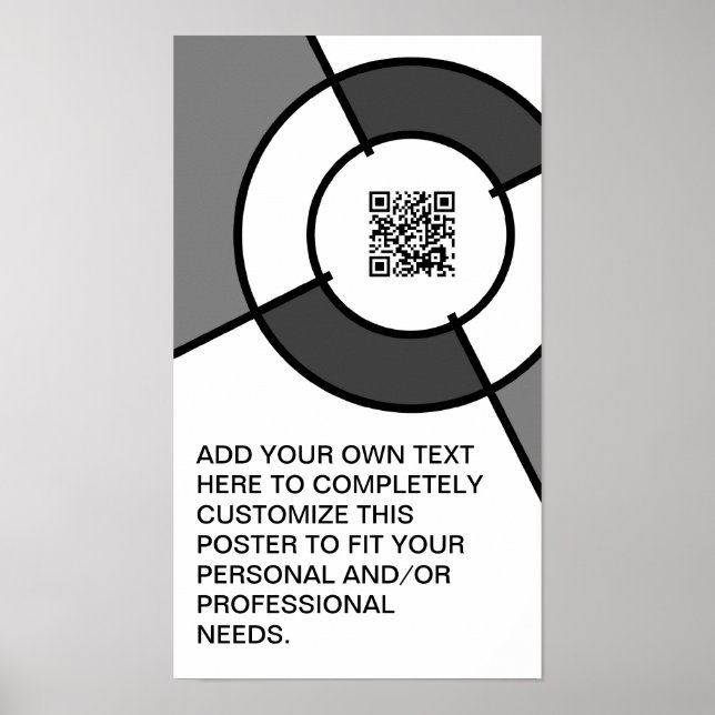 Poster código QR preto e branco (Frente)