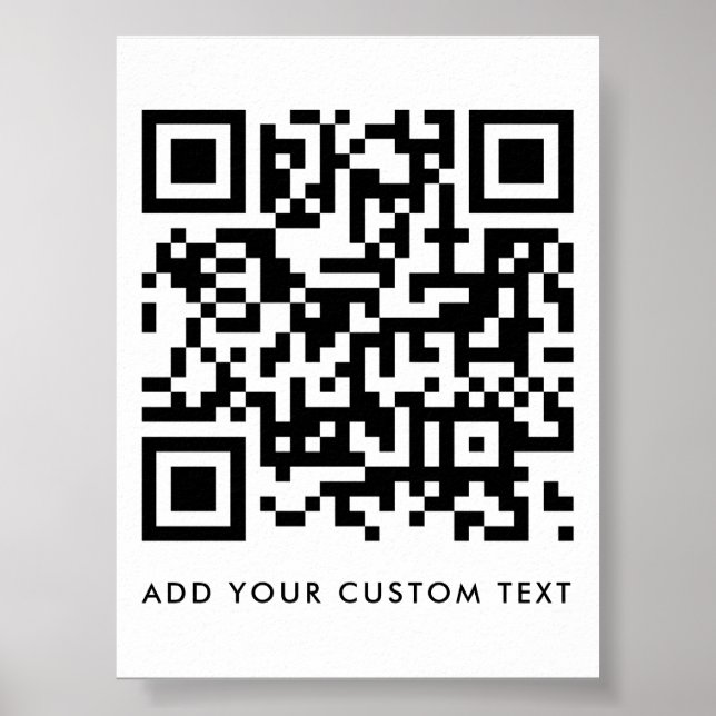 Poster Código QR | Seu Texto Minimalista Moderno Simples (Frente)