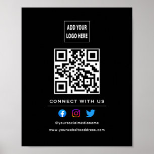 Poster Código QR Siga a Digitalização para se Conectar Co
