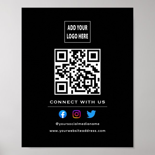 Poster Código QR Siga a Digitalização para se Conectar Co (Frente)