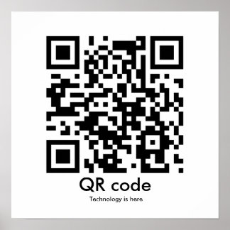 Pôster Código QR, Tecnologia está aqui