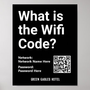 Poster Código WiFi com código QR em um
