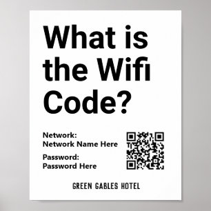Poster Código WiFi com código QR em um
