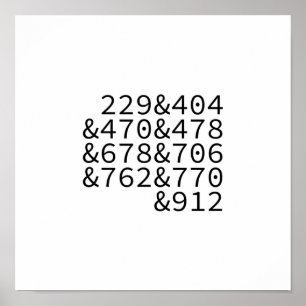 Poster Códigos de área da Geórgia