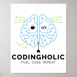 Poster Codingholic Cérebro Tecnológico Programador