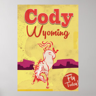 Pôster Cody Wyoming viagens vintage