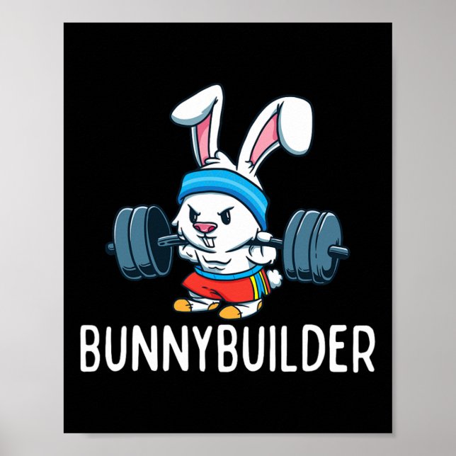 Poster Coelheira Páscoa Bunny Bunnybuilder Malhação Gym (Frente)