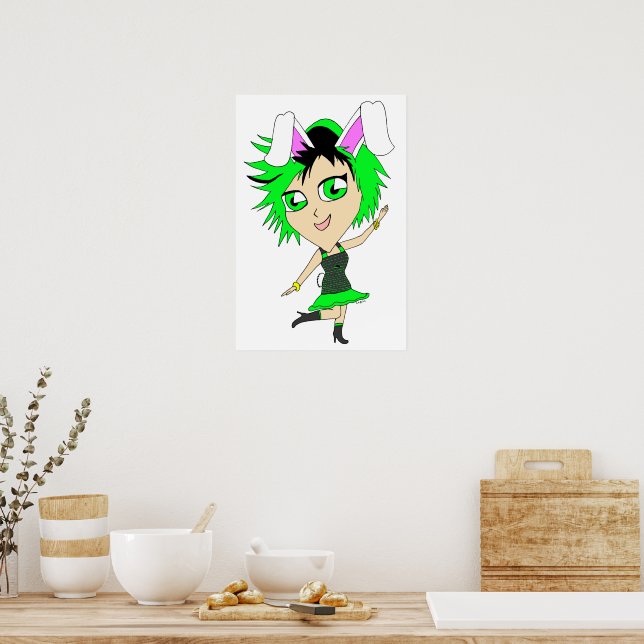 Poster coelhinha chibi (Cozinha)