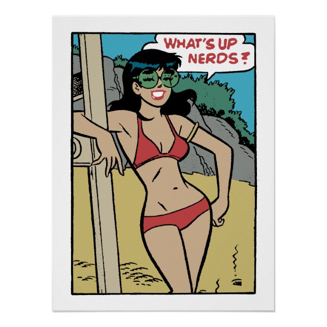 Pôster Coelhinha de Praia Bronzeada • E aí, Nerds?  (Frente)