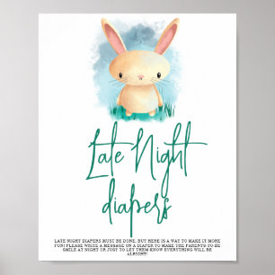 Poster Coelhinho Bonito - fraldas Noturnas Tardes