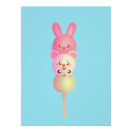 Pôster Coelhinho Bonito, Urso E Sapo Dango Glossy Poster