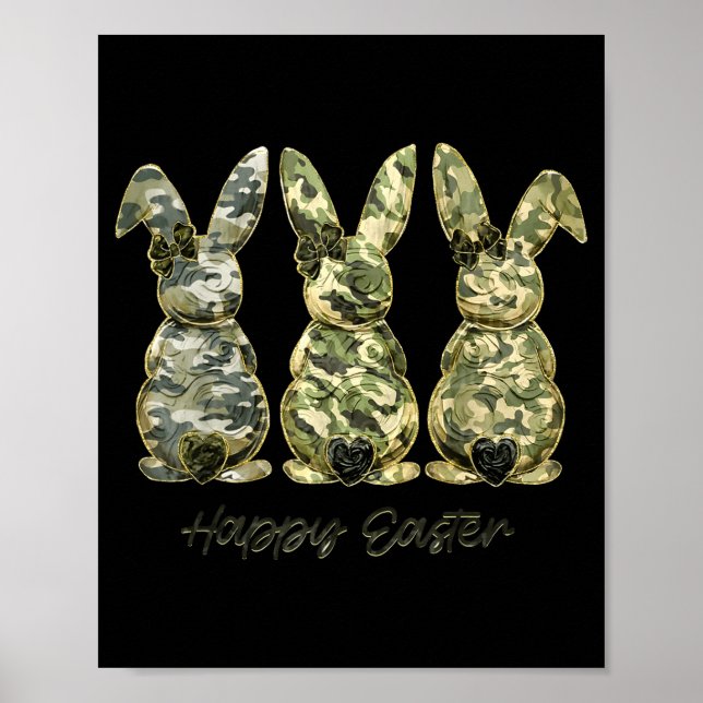 Poster Coelhinho Camuflado de Páscoa Arco Coquete (Frente)
