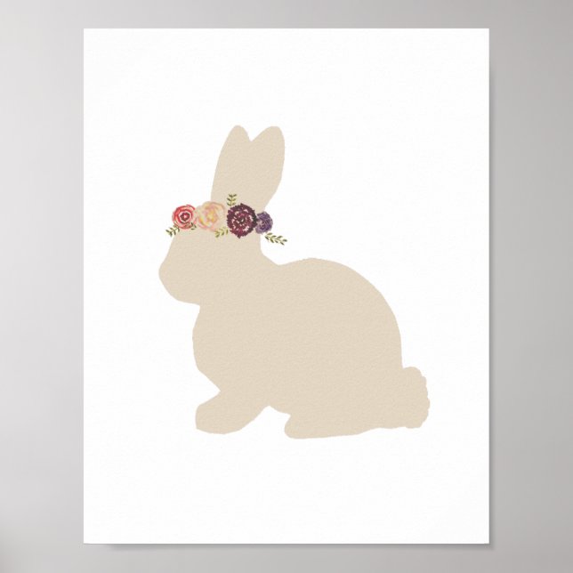 Poster Coelhinho com Pintura de Animal de Peça de Cabeça  (Frente)