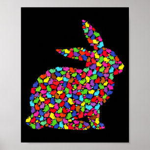 Poster Coelhinho da Páscoa colorido fofo para mulheres ho
