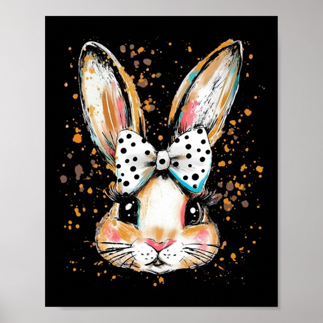 Poster Coelhinho da Páscoa Feliz Caça de Ovos da Primaver (Frente)