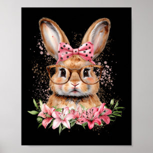 Poster Coelhinho da Páscoa Laço Flor Coquette Dia da Pásc