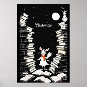 Poster Coelhinho de Livro Personalizado