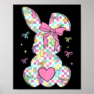Poster Coelhinho do Dia Feliz da Páscoa Com Laço Bonito C