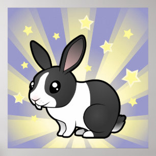 Pôster Coelhinho Estrela Pequena (orelha ereta pelo liso)