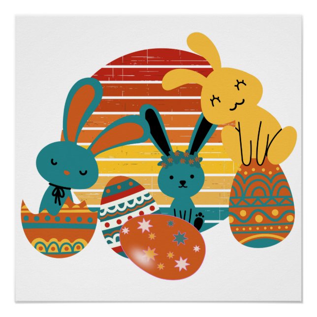 Pôster Coelhinho Feliz, Ovo de Páscoa, Poster (Frente)