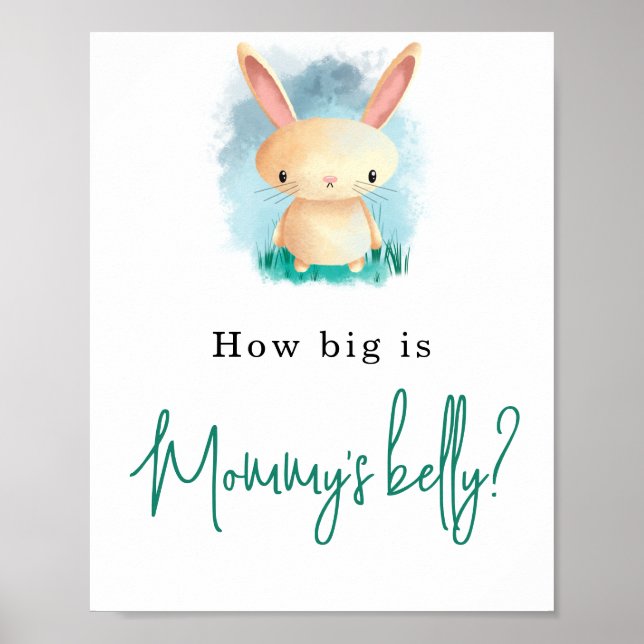 Poster Coelhinho - Qual o tamanho da barriga da Mamãe (Frente)