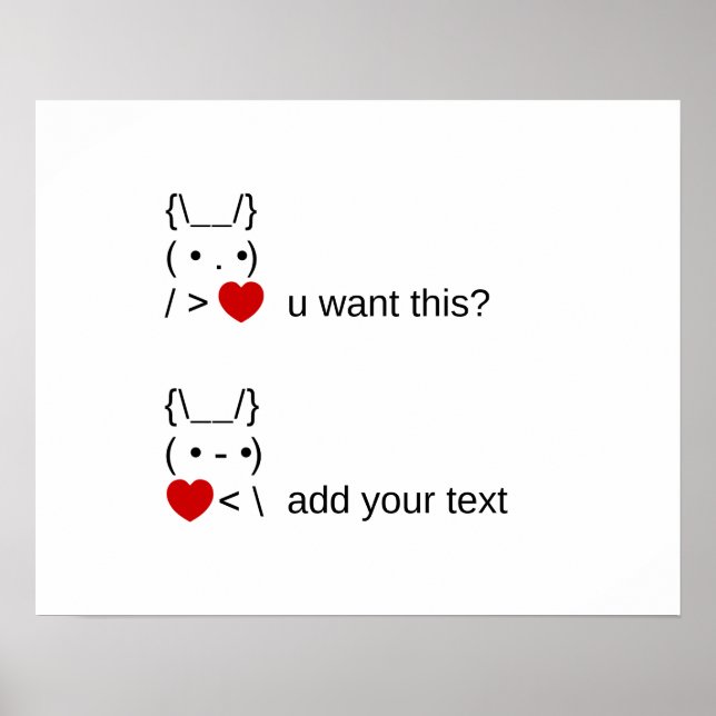 Poster coelhinho você quer isso? / Arte de texto ASCII pe (Frente)