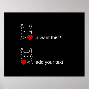 Poster coelhinho você quer isso? / Texto personalizável A