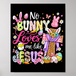 Poster Coelho ama como Jesus Páscoa crianças cristãs mulh