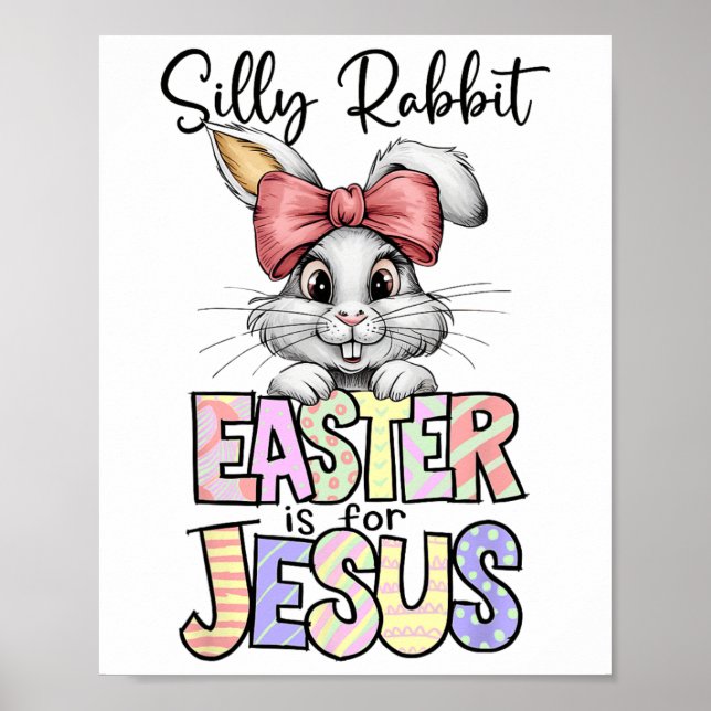 Poster Coelho Bobo A Páscoa é Para Jesus Religioso Cristã (Frente)