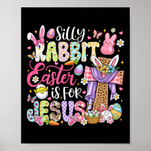 Poster Coelho Bobo Páscoa é Para Jesus Bunny Fofo Cristo