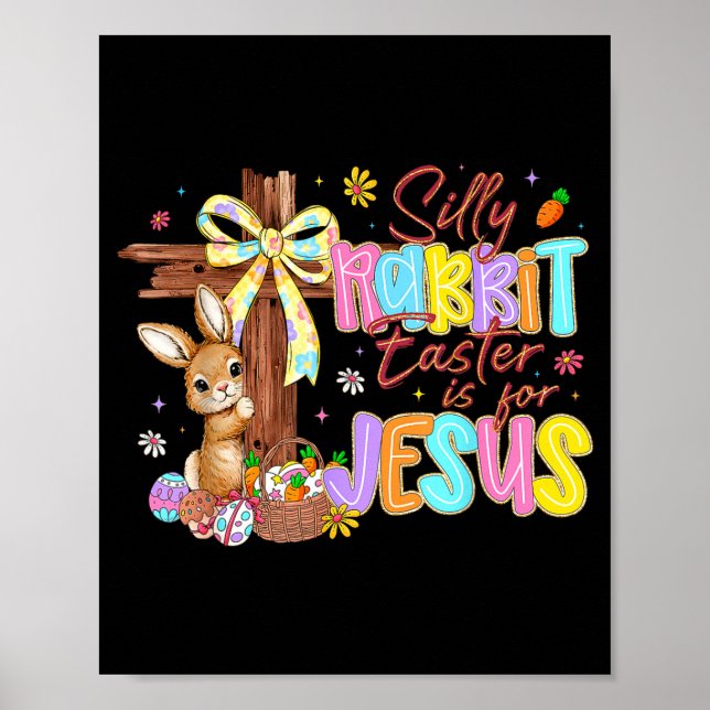 Poster Coelho Bobo Páscoa É Para Jesus Crianças Meninas M (Frente)