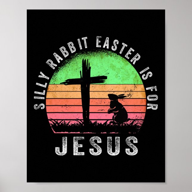 Poster Coelho Bobo Páscoa é para Jesus Religiao Cristã (Frente)