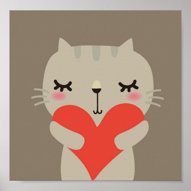 Poster Coelho bonito com amor (Frente)