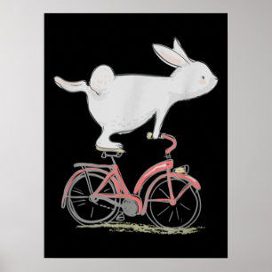 Poster Coelho Bonito Na Bicicleta De Ciclo De Bicicleta